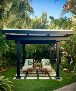 Black Contemporary Freestanding Pergola