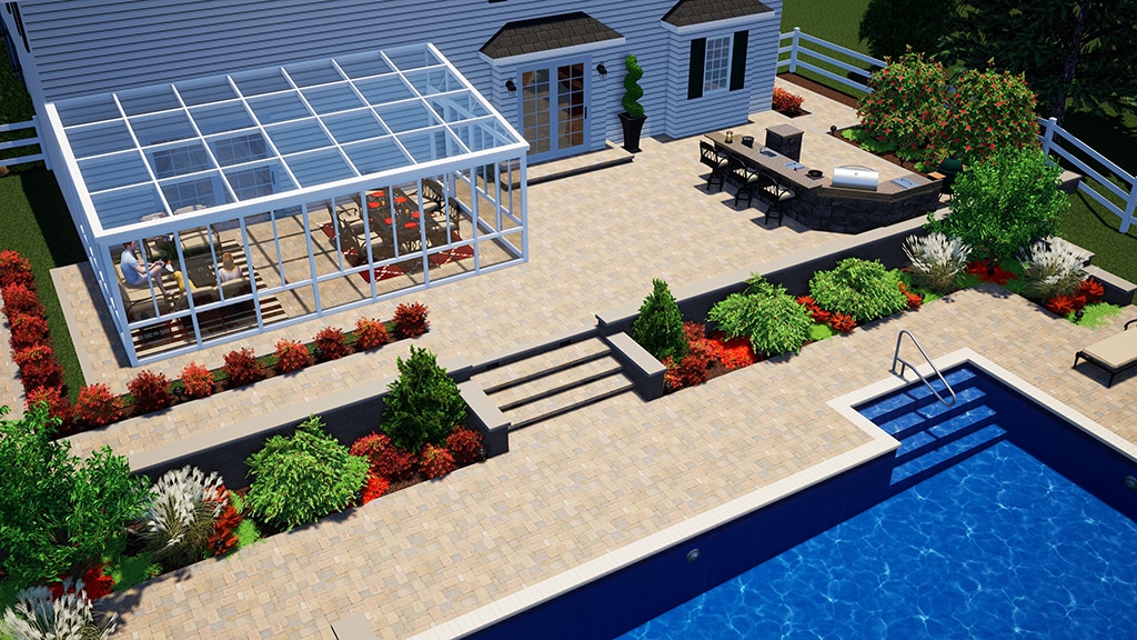 Sunroom, Vista View  Walls, Lower Transoms, White, Daytime