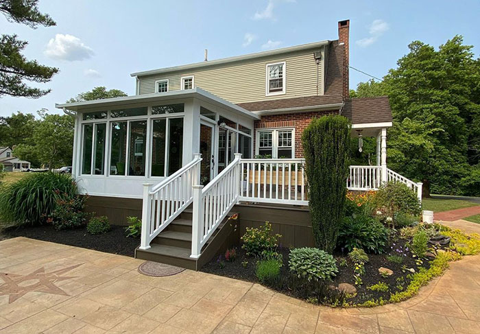 Sunroom, Studio Roof, Vista View  Walls, Upper Transoms, White, Outside View, Daytime
